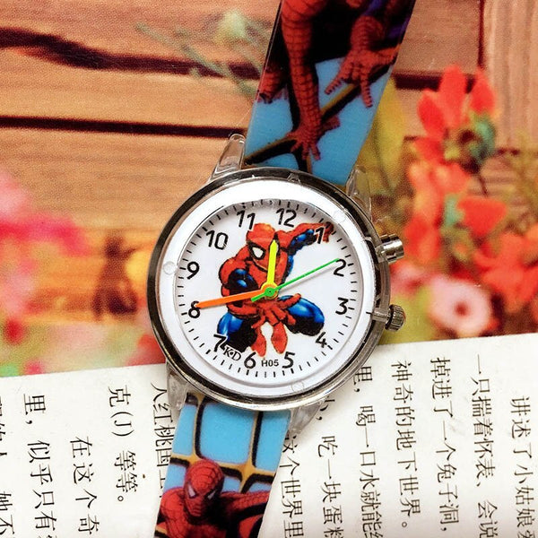spiderman-Sky blue - 2019 Spiderman Children Watches Cartoon Electronic Colorful Light Source Child Watch Boys Birthday Party Kids Gift Clock Wrist