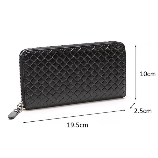 [variant_title] - Men Wallets With Coin Pocket Long Zipper Purse Casual Male Clutch Wallet men Lozenge Veins Business Card Holder Vintage Wallet