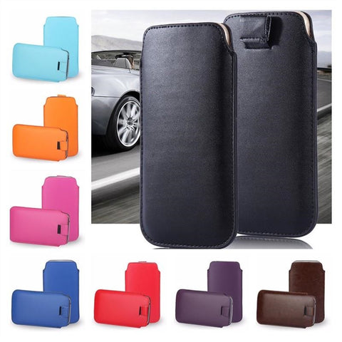 [variant_title] - Universal pouch case For Samsung A6S A3 A5 A7 2017 case cover Pull Tab Leather Sleeve Bag for Samsung A310 A510 A710 phone case