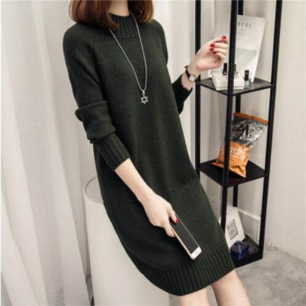 Spring Stretch pullover Casual Sweater Female Autumn Winter New Loose Medium Long Large size Sweater Long sleeve Women Tops 2019