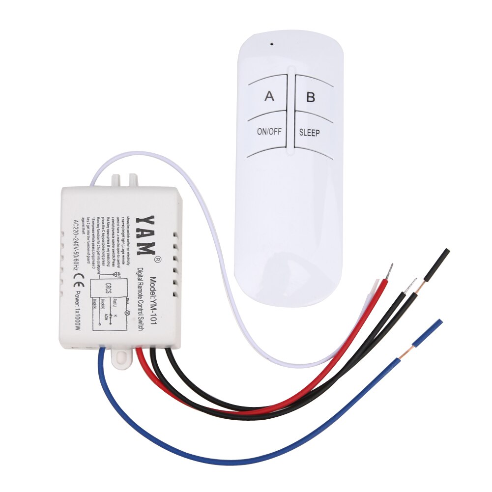 One Way - 3 Port ON/OFF 220V Lamp Light Digital Wireless Wall Remote Control Switch Receiver Transmitter