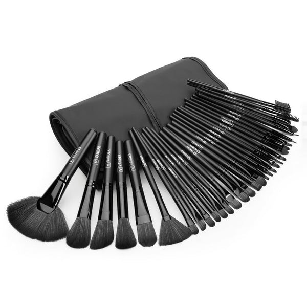 [variant_title] - Vander 32pcs Black Professional Cosmetics Eyebrow Shadow Makeup Brushes Set Lip Powder Foundation Pinceaux Tool Kit + Pouch Bag