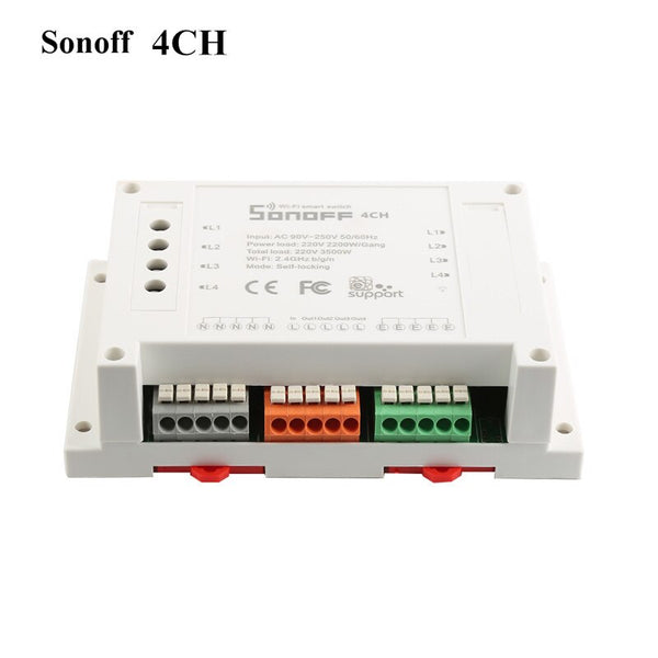 Sonoff 4CH - 2pcSonoff Pow R2 16A Smart Wifi Switch Controller With Real Time Power Consumption Measurement Smart Home Device Via Android IOS
