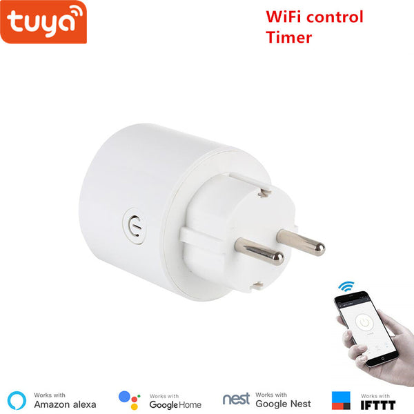 EU standard - Tuya EU WiFi socket wireless plug smart home switch compatible with Google home , IFTTT ,and Alexa voice control