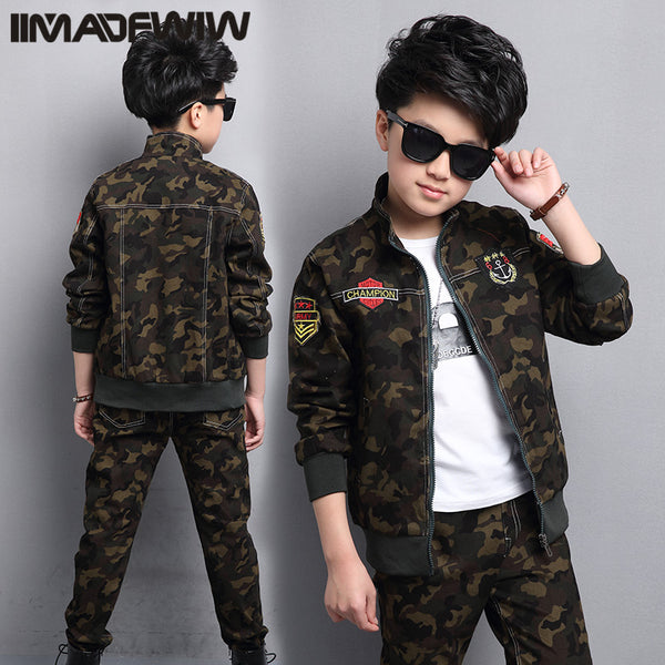 [variant_title] - Boy and girls' camouflage suits 2017 new children's clothing spring uniforms Korean version of the spring children in the two-