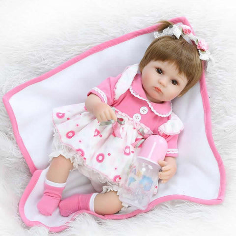 [variant_title] - Can Sit And Lie 16 Inch/42 cm Reborn Newborn Bay Doll Soft Silicone Realistic Alive Princess Babies Kids Birthday Christmas Gift (16 inch about 43 cm)