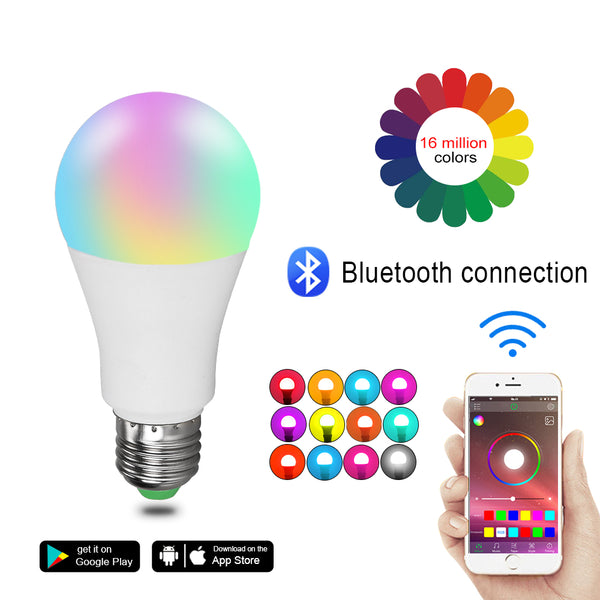 [variant_title] - Smart RGBW Bluetooth 4.0 LED Light E27/B22 15/20W Multiple Colors LED Bulb APP Smart Voice Music Control Lighting Lamp for Home