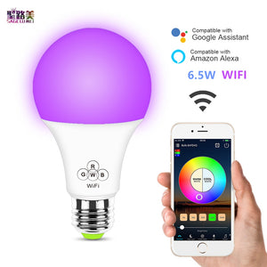 [variant_title] - 6.5W WiFi Smart LED Bulb E27 andriod 2.3 or IOS8.0 Wifi APP Remote Control Color temperature/RGBW Timing Light Bulb home lamp