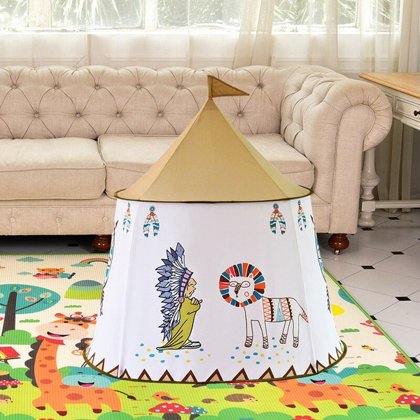 [variant_title] - Little Lion Castle Indian Tent Indoor and Outdoor Baby Toy Children's Tent Game House for baby gifts