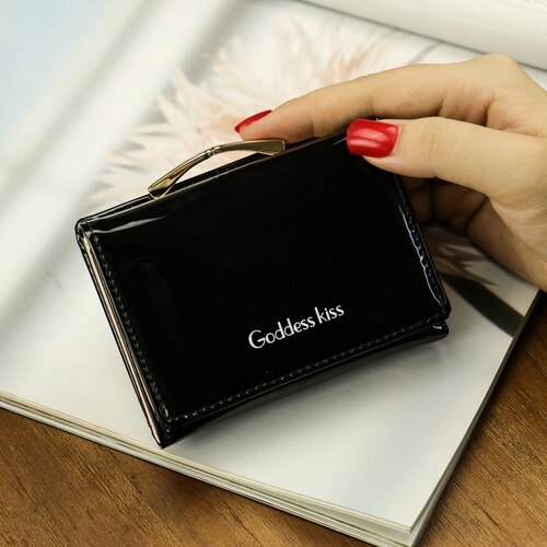 Black - New Women Laser Holographic Wallets Short Cute Purse Small Wallet Women Folding Wallet Card Holder Coin Purse Portefeuille Femme