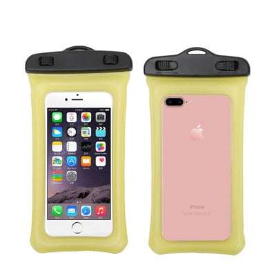 Yellow - Waterproof Case Bubble Float Bag Cover For iPhone 6 6s 7 8 Plus X Samsung S9 Xiaomi redmi 5 plus HUAWEI P20 lite Water proof