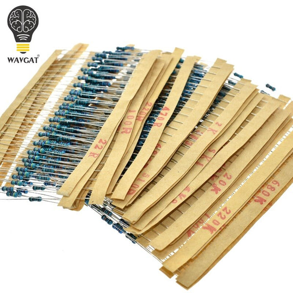 [variant_title] - 300 600 PCS /Set 1/4W Resistance 1% 30 Kinds Each Value Metal Film Resistor Assortment Kit resistors 100R 1K 47K 10K 100K 4K7