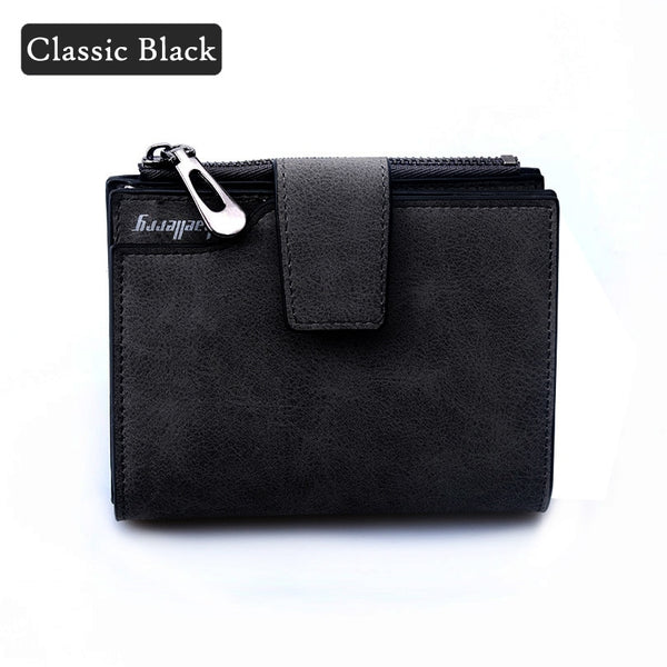 Classic Black - Wallet Women Vintage Fashion Top Quality Small Wallet Leather Purse Female  Money Bag Small Zipper Coin Pocket Brand Hot !!