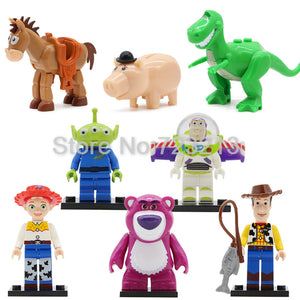 [variant_title] - PG8222 8pcs/lot Toy Story 4 IV Figure Buzz Lightyear Jessie Woody Aliens Soldier Dinosaur Building Blocks Set Models Toys