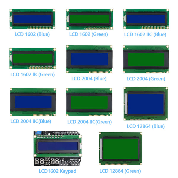 [variant_title] - LCD1602 LCD2004 LCD12864 IIC/I2C Module Display, Blue/Green Screen for Arduino UNO Mega 2560 Raspberry pi
