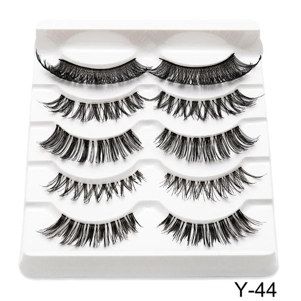 Y44 - SEXYSHEEP 5Pairs 3D Mink Hair False Eyelashes Natural/Thick Long Eye Lashes Wispy Makeup Beauty Extension Tools