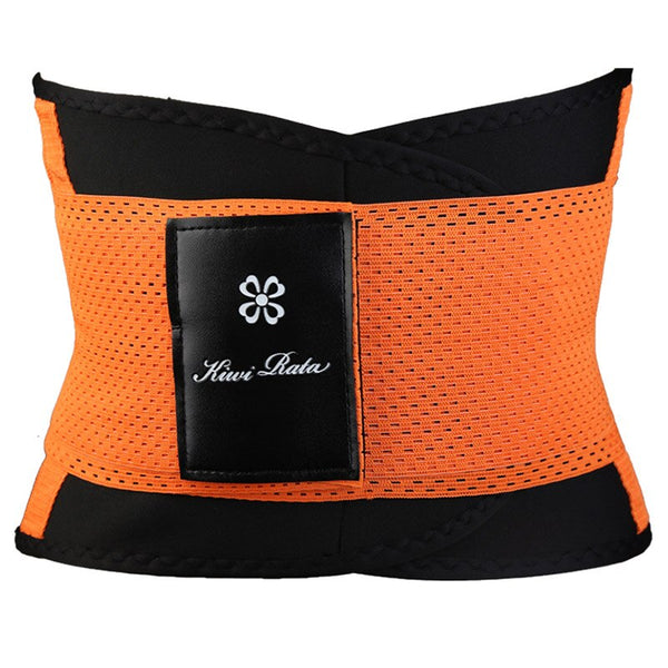 Orange / S - Sweat Neoprene Weight Loss Body Shaper Waist Trainer Cincher Corsets Best Workout Sauna Suit Thermo Slimming Belt for Women