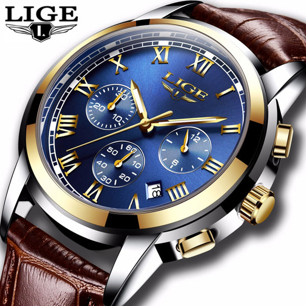 [variant_title] - LIGE Watches Men Sports Waterproof Date Analogue Quartz Men's Watches Chronograph Business Watches For Men Relogio Masculino+Box