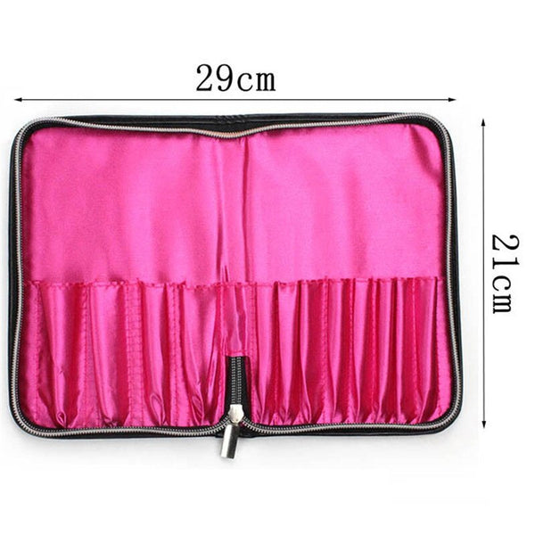 [variant_title] - High Quality 12 Slots Makeup Brushes Bag For12 Pcs Brushes Protect Pouch Black Zipper Holder Case For Men Women Cosmetic Case