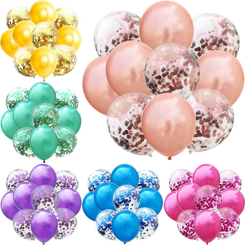 [variant_title] - 10pcs/lot 12inch Latex Balloons And Colored Confetti Birthday Party Decorations Mix Rose Wedding Decoration Helium Ballon