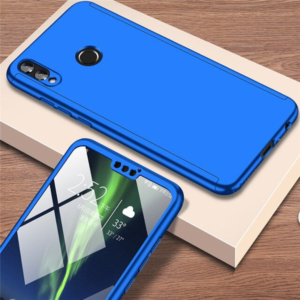 Blue / For Honor 10 Lite - Luxury 360 Full Cover Phone Case For Huawei Honor 9 Lite 10 8x Case For Honor 10 8 Lite 8X Max Case Protective Cover With Glass