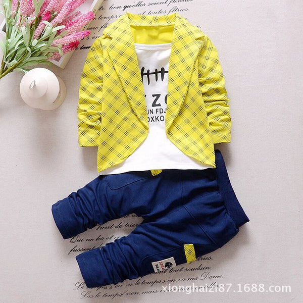 [variant_title] - 2018 New Baby Boys Fashion Cotton Children's Clothing Spring and Autumn Suit Three Pieces of Small Children's Sets 1-4 Years