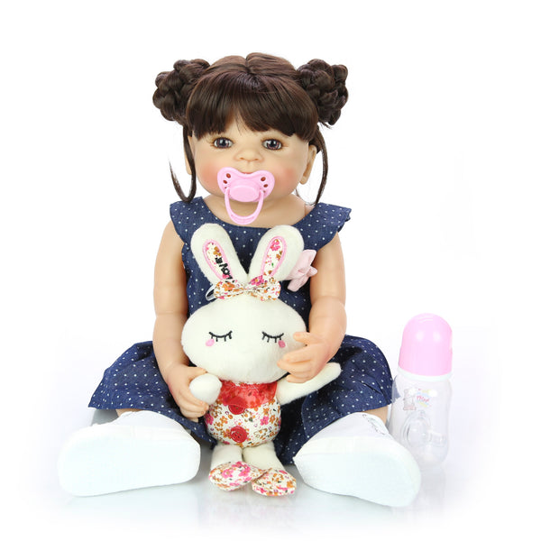 [variant_title] - New 55cm All Silicone Body Reborn Girl Lifelike Baby Doll DIY Hair Newborn Princess Toddler Toy Bonecas Waterproof Birthday Gift