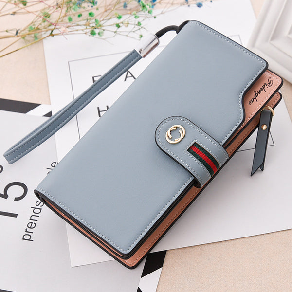 blue - Wristlet Women Wallets Phone Purse Long Hasp Female Purse Women's Wallet Ladies Wallet Purse For Girls Portefeuille Carteira