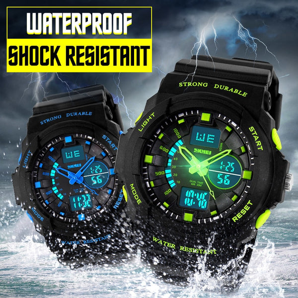 [variant_title] - SKMEI Shock Resistant Watches Waterproof Men Women Kids Outdoor Sport Timing Watch Multifunction Children Fashion Wristwatches