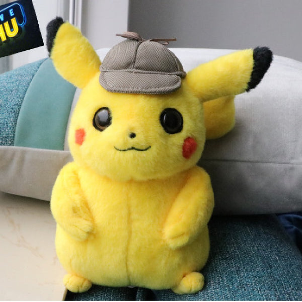 [variant_title] - 45 CM Movie Detective Pikachu Figure Plush Doll Toy Pikachu High Quality Plush Doll Model Children's Birthday Gift Toys