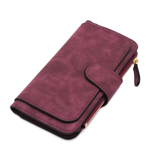 [variant_title] - Brand Leather Women Wallets High Quality Designer Zipper Long Wallet Women Card Holder Ladies Purse Money Bag Carteira Feminina