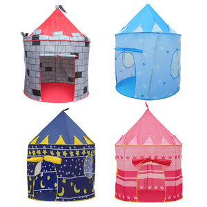 [variant_title] - 4 Colors Play Tent Portable Foldable Tipi Prince Folding Tent Children Boy Castle Cubby Play House Kids Gifts Outdoor Toy Tents