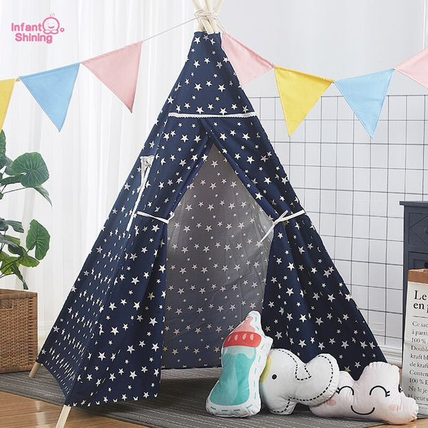 Star(no cusion) - Baby Shining Room Play Tent for Kids Cotton 120x120x160CM (47x47x63in) Children Play House Portable Easy Storage Kids Toy Tents