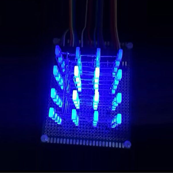 [variant_title] - 4X4X4 Blue LED Light Cube Kit 3D LED DIY Kit Electronic Suite for Arduino Smart Electronics Led Cube Kit DIY Electronic