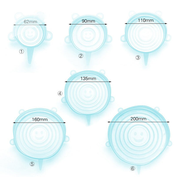 [variant_title] - Silicone Stretch Lids, 6-Pack Various Sizes Cover for Bowl, kitchen accessories