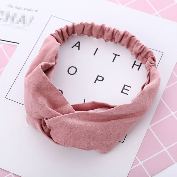 style 4 pink - Cotton Women Headband Turban Solid Color Girls Knot Hairband Hair Accessories Twisted Ladies Makeup Elastic Hair Bands Headwrap