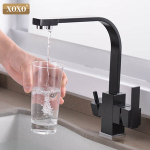 [variant_title] - XOXO Filter Kitchen Faucet Drinking Water Single Hole Black Hot and cold Pure Water Sinks Deck Mounted  Mixer Tap 81058