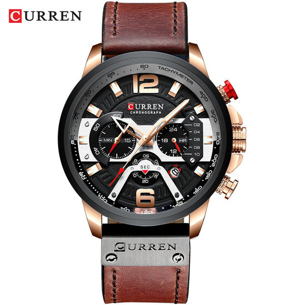 rose black - Watches Men CURREN Brand Men Sport Watches Men's Quartz Clock Man Casual Military Waterproof Wrist Watch relogio masculino
