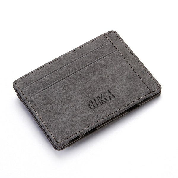 Light Grey - eTya Fashion Men Slim Wallet  Male Small Zipper Coin ID Business Credit Card Holder Wallets Purses Bag Pouch Case