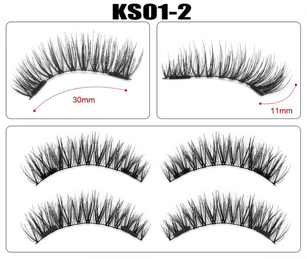 [variant_title] - 4pcs/pairs Magnetic Eyelashes 3D magnet lashes Soft Natural Long Hair Magnet Eyelashes on the Magnet False Eye Lashes Extensions