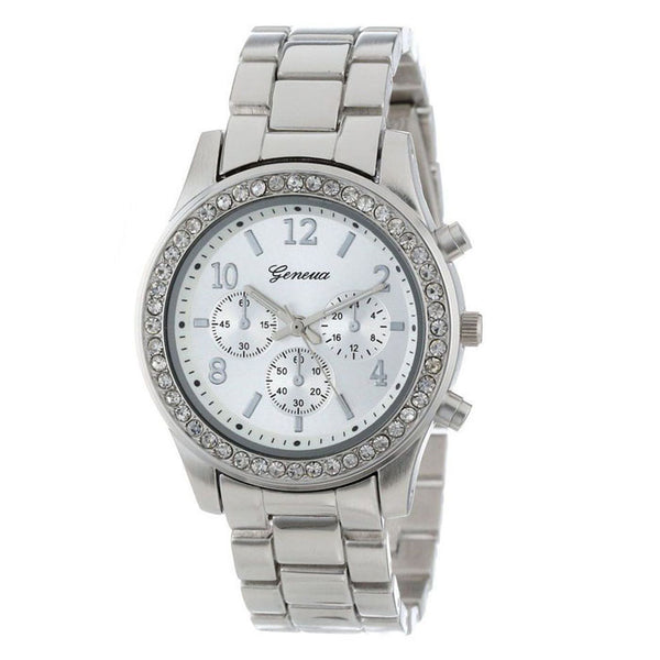 Silver - Geneva Classic Luxury Rhinestone Watch Women Watches Fashion Ladies Watch Women's Watches Clock Reloj Mujer Montre Femme