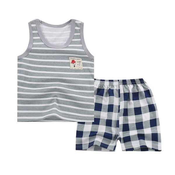 B / 24M - Hot Sale Summer Children's Two-piece set Cotton Suit Children Set Children's Clothing Set Girls Boys Clothing Sets