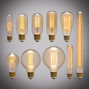 [variant_title] - Retro Edison Light Bulb E27 220V 40W ST64 G80 G95 T10 T45 T185 A19 A60 Filament Incandescent Ampoule Bulbs Vintage Edison Lamp