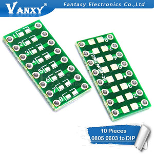 Default Title - 10pcs 0805 0603 0402 to DIP PCB Transfer Board DIP Pin Board Pitch Adapter keysets