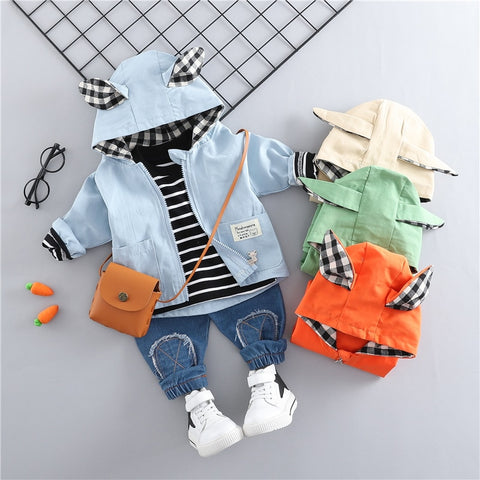 [variant_title] - HYLKIDHUOSE 2019 Spring Baby Girls Boys Clothing Sets Toddler Infant Clothes Suits Casual Coats T Shirt Pants Children Costume