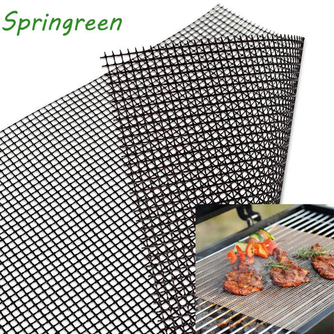 [variant_title] - Springreen 40*30cm Non-stick BBQ Grill Mesh Sheet Barbecue Mat for Grilled Vegetables, Fish, Fajitas, Shrimp Nonstick Grill Mats