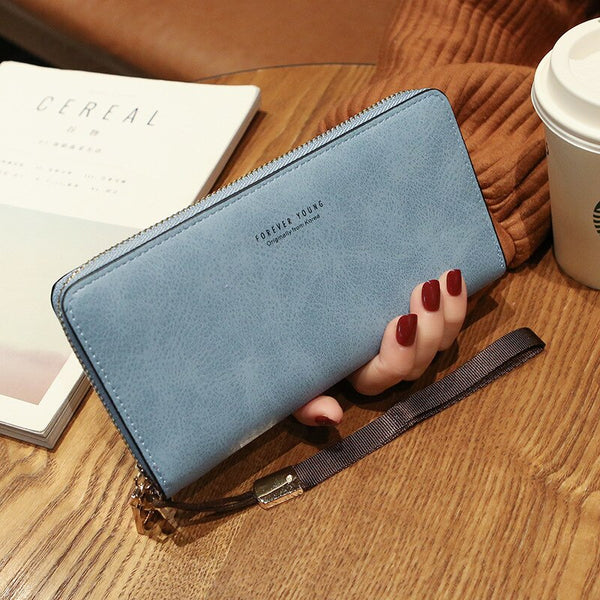 [variant_title] - Female Wallet PU Leather Long Purse Black/pink/blue/green/gray Famous Brand Designer Wallet Women 2019 Quality Female Purse