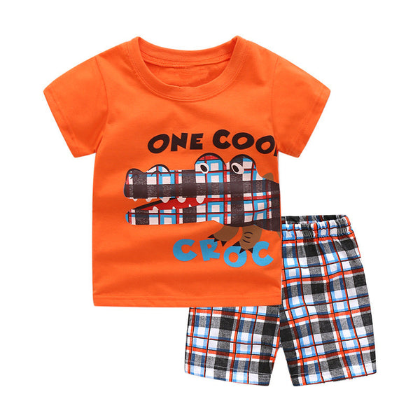 as photo-200002130 / 2T - VIDMID Baby boys clothing sets for kids boys short sleeve t-shirts shorts kids new T-shirt pants children's clothing set 7055