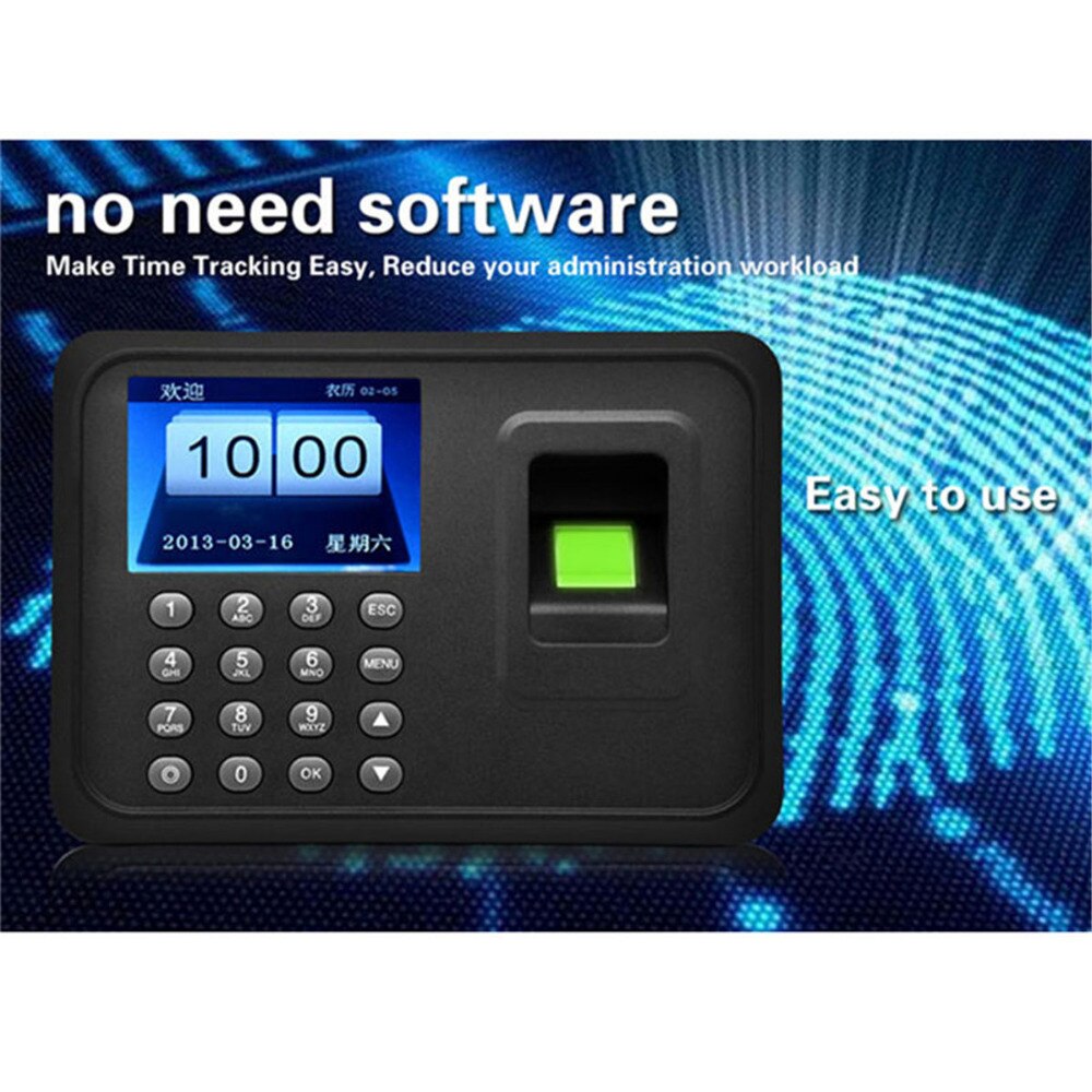Default Title - DANMINI A6 Biometric Fingerprint Usb Time Attendance Clock Recorder Employee Digital Electronic RFID Reader Scanner Sensor