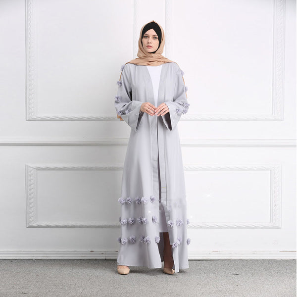 [variant_title] - Elegant Adult Muslim Robe Dress Dubai Abaya Arab Turkish Singapore Appliques For Women Jilbab Islamic Dress Clothing Large Size